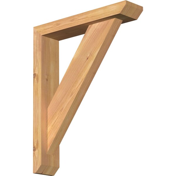 Ekena Millwork Traditional Slat Smooth Bracket w/ Offset Brace, Western Red Cedar, 3 1/2"W x 16"D x 20"H BKT0402X16X20TRA06SWR - main